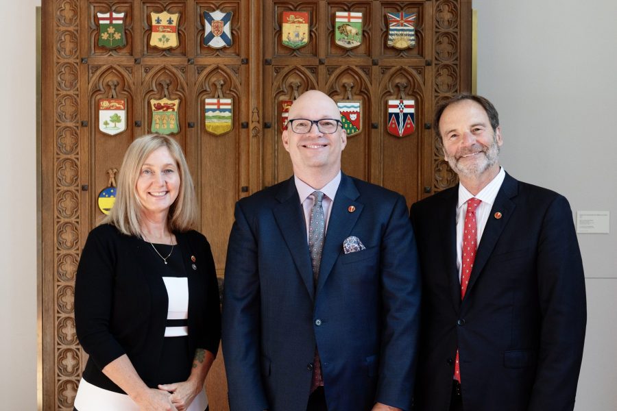 Senator Wells (centre) has worked to advance equality and diversity in Alberta and across the country, including as a champion of the 2SLGBTQI+ community.